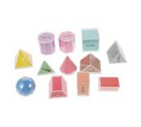 BESPORTBLE 8pcs Transparent Geometric Solids Set for Multicolored Plastic Shapes with Surface Area Diagrams for Volume Measurement Math Manipulatives Classroom Tools to Enhance Spatial