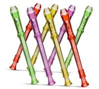 BESPORTBLE 8pcs Transparent Plastic Clarinet Small Flute Training Props for Beginners Educational Musical Instrument to Enhance Hearing and Coordination Skills