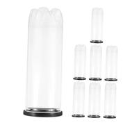 BESPORTBLE 8Pcs Transparent Tennis Ball Container with Black Lid PVC Tube Dustproof Moisture Resistant Storage Holder for Outdoor Games and Indoor Practice Portable Lightweight Organizer