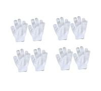 BESPORTBLE 8pcs White Nylon Children Bath Gloves Five-Finger Exfoliation Gloves Easy to Put and Take Off Suitable for Gentle Daily Bathing
