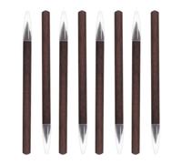 BESPORTBLE 8pcs Wooden Infinity Pencil Reusable Fine Point Writing Tool | No sharpening needed, nonsmudge lines for office notes and woodworking, Dark brown finish, for students and professionals