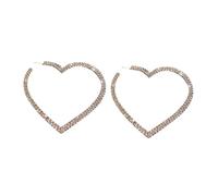 BESPORTBLE 925 Sterling Silver Heart-Shaped Rhinestone Drop Earrings for Women, Silver Needle Hypoallergenic Ear Jewelry, Stylish Bride Accessories for Daily and Special Occasions