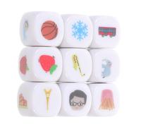 BESPORTBLE 9pcs Acrylic Storytelling Cubes Educational Game Dice with Illustrated Teaching Props for Language Learning and Creative Expression S Language Development