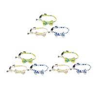 BESPORTBLE 9pcs Adjustable Pet Fruit Collar Set Neck Chain for Cats Bell Cute Blueberry Lemon and Colorful Fruit Designs Canvas Material for Use
