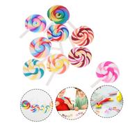 BESPORTBLE 9pcs Colorful Miniature Fake Lollipop Decoration Vivid Rainbow Candy Props for DIY Micro Landscape Dollhouse Photo Shoot and Home Decor Accessories