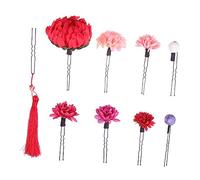 BESPORTBLE 9pcs Japanese Style Kanzashi Hair Clips Set Durable Kimono Accessories Lightweight for Women Wedding Yukata Hairbands