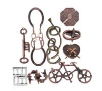BESPORTBLE 9Pcs Metal Brain Teaser Puzzles Engaging Educational for Critical Thinking and Creativity Development Mind Challenges for Teens and Adults