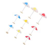 BESPORTBLE 9pcs Mini Sun Umbrellas Plastic Miniature Garden Figurines with Small Medium Large Colorful Dollhouse Patio Accessories for Fairy Gardens Sand Table Scenes and Outdoor Decor