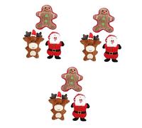 BESPORTBLE 9pcs Pet Plush Squeaky Toys for Dogs and Cats Interactive Chew Toys for Holiday Fun Cartoon Designs Santa Claus Snowman Fawn