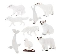 BESPORTBLE 9Pcs Polar Arctic Animal Figures Realistic Sea Creature Statues for Educational Play Birthday Cake Toppers and Table Centerpieces for Friends and Family