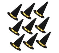 BESPORTBLE 9pcs Tiny Black Halloween Hats Mini Witch Cap Toppers for Wine Bottles Crafts Party Decorations Creative Diy Holiday Decor
