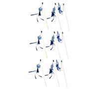 BESPORTBLE 9pcs Wooden Handle Cat Teaser Puppet Pendant Interactive Pet Supplies for Indoor Cats Fish Mouse Square Block Playtime and Bonding Activities