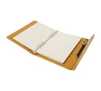 BESPORTBLE A5 Pu Leather Password Notebook with Three-digit Lock, Yellow Lockable Diary for Business, Refillable Personal Journal for Daily Planning and Secure Note Keeping