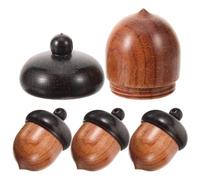 BESPORTBLE Acorn Simple Wooden Brown Decoration for Charms 4pcs DIY Decor and Hanging, Unique Stylish Pendants for Crafting Jewelry and Home
