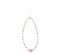 BESPORTBLE Acrylic Heart Devil Eye Beaded Phone Lanyard Charm | Wrist Strap for Mobile Phones and Mp3, Daily Use Accessory, Easy Install and Remove