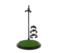 BESPORTBLE Action Figure Display Stand with Lifelike Turf Grass Base, Adjustable Arm Doll Display Holder for Game Figures and Miniature Figurines, Black Snake Bone Support Rack