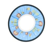 BESPORTBLE Adjustable Bathing Hat Ear Protective Shower Cap Cartoon Print Soft Elastic Hair Wash Shield Blue