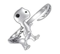 BESPORTBLE Adjustable Dinosaur Ring Creative Open Finger Jewelry for Women Eye Catching Fashion Accessory for Parties Special Occasions Silver Tone