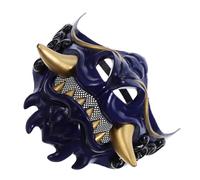 BESPORTBLE Adjustable Japanese Samurai Half Face Mask Demon Cosplay for Halloween Party Fit Masquerade Ball Mask for Men and Women Eye-catching Evil Costume Accessory