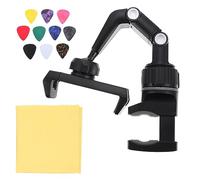 BESPORTBLE Adjustable Musician Phone Holder for Microphone Sheet Music and Guitar Black Grey Clip-on Design Cleaning Cloth