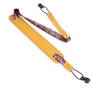 BESPORTBLE Adjustable No Drill Ukulele Strap with Double Hook, Yellow Pu Leather Shoulder Belt Protects Shoulder for Musicians, Birthday Gift for Ukulele Players