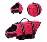 BESPORTBLE Adjustable Pink Pet Life Vest with Oxford Cloth Material and Grab Handles for Comfortable Texture and Sweat-absorption, for Dogs Taking a Walk and Water Safety