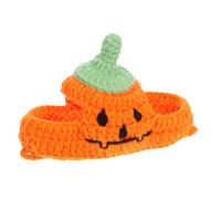 BESPORTBLE Adjustable Pumpkin Pet Hat for Halloween Party Soft Comfortable Cat Costume Cap with Secure Strap Cute Kitten Headwear for Themed Dress-up and Festive Celebrations