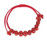 BESPORTBLE Adjustable Red Agate Beaded Bracelet for Women Round Gemstone Wristband Unique Fashion Jewelry Gift Stackable Charm Wristband for Casual and Elegant Wear