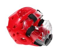 BESPORTBLE Adjustable Taekwondo Sparring Headgear with Clear Face Mask Moisture Wicking Lightweight Design Extended Face Guard for Karate Boxing Martial Arts Training Fits Head