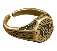 BESPORTBLE Adjustable Taoism Ring for Men Brass Open Band Appealing Shape Comfortable Daily Wear Statement Ring Highlight Appearance