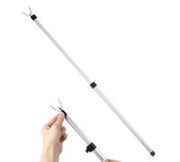 BESPORTBLE Adjustable Telescopic Clothes Drying Rod with Hook Lightweight Aluminium Clothesline Pole for Closet and Balcony Retractable Wardrobe Clothes Hook Pole 49.21In