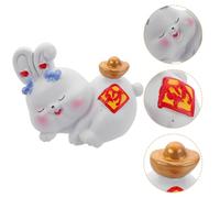 BESPORTBLE Adorable Bunny Rabbit Figurine Premium Resin Zodiac Ornament for Home Decor Creative and Space Saving Design for Rabbit Lovers and Collectors