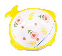 BESPORTBLE Adorable Fish Shape Ceramic Cat Bowl for Food and Water Neck Design Creative Pet Feeder for Cats for Dining and Hydration Needs
