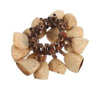 BESPORTBLE African Tribal Nut Shell Handbell Bracelet Natural Percussion Shaker Wristband for Yoga Dance Party and Music Comfortable Fit Hand Musical Drum Bell Accessory for Adults