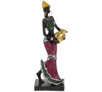 BESPORTBLE African Woman Figurine Sculpture Resin Craft Black Lady Statue African Female Figurine Home Decor Ornament for Office Table and Living Room