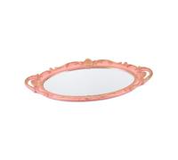 BESPORTBLE Afternoon Tea Tray with Mirror Surface Creative Photo Prop and Perfume Makeup Storage Display Elegant Decorative Organizer for Home Wedding Office Hotel Use