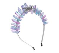 BESPORTBLE Alloy Crystal Tiara Headband for Women, Goddess Hair Decor Crown Headdress for Banquet Party, Multi-layer Hollow Moon Sun Design Jelly Color Finish