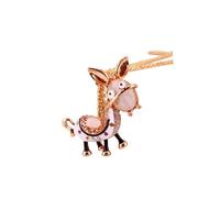 BESPORTBLE Alloy Sweater Necklace with Rhinestone Donkey Pendant Durable Autumn Winter Chain for Women Stylish Neck Pendant Accessory for Parties Casual Wear