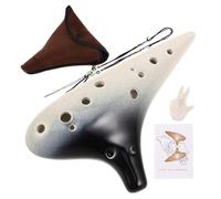 BESPORTBLE Alto C Ocarina Ceramic Instrument with Display Stand and Protective Bag Beginner-friendly Musical Tool with Precise Tuning Ceramic Build for Indoor Outdoor Use Suitable for Novice