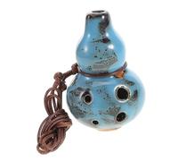BESPORTBLE Alto C Ocarina with Stunning Flower Glaze Blue Finish Portable Ceramic Flute for Beginners Tourists Professional Sound Versatile Music Instrument for All Genres