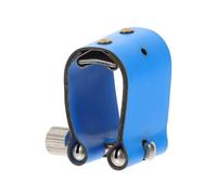 BESPORTBLE Alto Saxophone Ligature Clip Blue U-Shaped Soft Leather Reed Clamp Saxophone Accessory Fastener Suitable for Alto Sax Mouthpiece