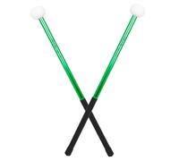BESPORTBLE Aluminum Alloy Felt Head Drumsticks Green Metal Percussion Sticks for Practice Performance Universal Military Marching Drum Set Accessories