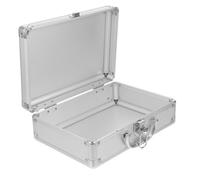 BESPORTBLE Aluminum Alloy Hard Shell Briefcase with Lock and Handle | Multifunctional Compartments, Silver Finish, for Instruments and Photography Accessories, Commuting and Studio Work