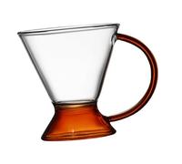 BESPORTBLE Amber Handle Glass Coffee Cup for Home Smooth Edge Dessert Tea Mug Drinkware for Office Cafe Restaurant Use Stylish and Practical Gift Choice
