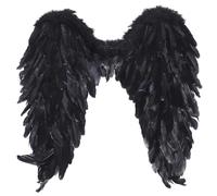 BESPORTBLE Angel Wings Black Fairy Adult Butterfly Cape Festival Light Up Flying Costume Cosplay Models Fancy Dress Large 60CM Real (Black)