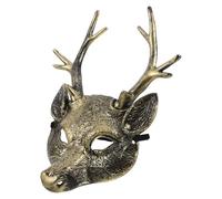 BESPORTBLE Animal Elk Head Half Face Mask for Adults, Realistic Bronze Cosplay Prop for Halloween, Masquerade, Mardi Gras and Festival Party Accessories