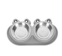 BESPORTBLE Ant-resistant Double Pet Feeder Bowl with Stainless Steel Bowls No Spill Design for Small Medium Cats and Dogs Innovative Moat for and Water Indoor Outdoor Feeding