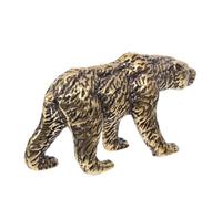 BESPORTBLE Antique Style Solid Copper Black Bear Figurine Tea Pet Decorative Desktop Bear Ornament for Home Office Table Accent