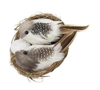 BESPORTBLE Artificial Birds Nest Decoration Set Realistic Fake Bird Nest Ornament for Garden and Photography Props Rustic Style Micro Landscape Accessory