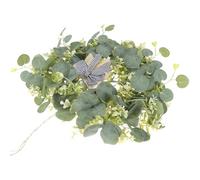 BESPORTBLE Artificial Floral Heart-shaped Wreath Hanging Door Welcome Wreath with Realistic Silk Cloth and Pe Eucalyptus Leaves, Beauty for Valentine's Day Decoration Or Front Door Hanging